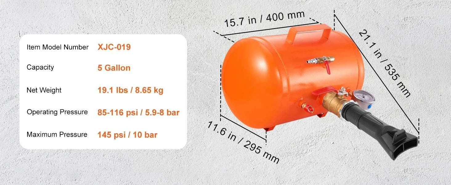 Tire Bead Blaster 145 PSI 5 Gallon Air Tank for Car, Truck & ATV - Image 13