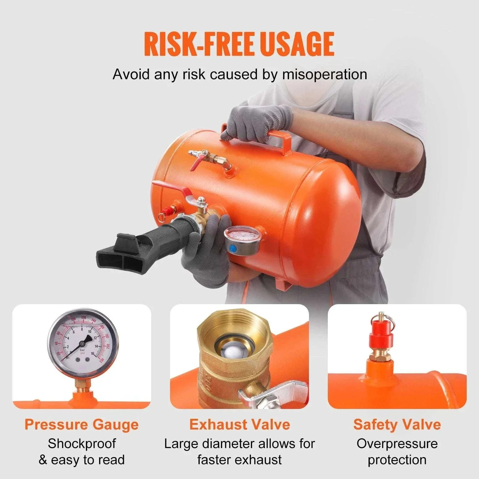 Tire Bead Blaster 145 PSI 5 Gallon Air Tank for Car, Truck & ATV - Image 6