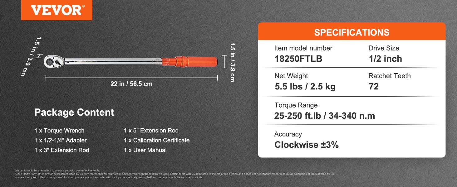 Adjustable Click Torque Wrench Set with Dual Scale Precision - Image 16