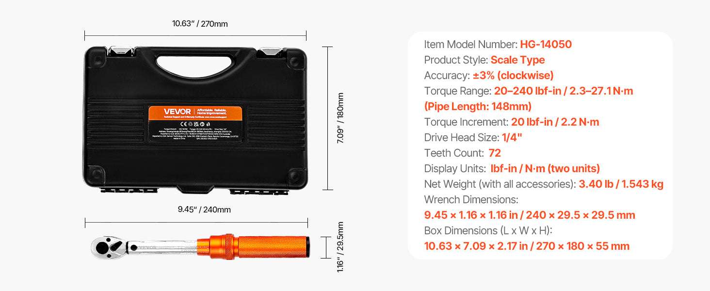 Adjustable Click Torque Wrench Set with Dual Scale Precision - Image 21
