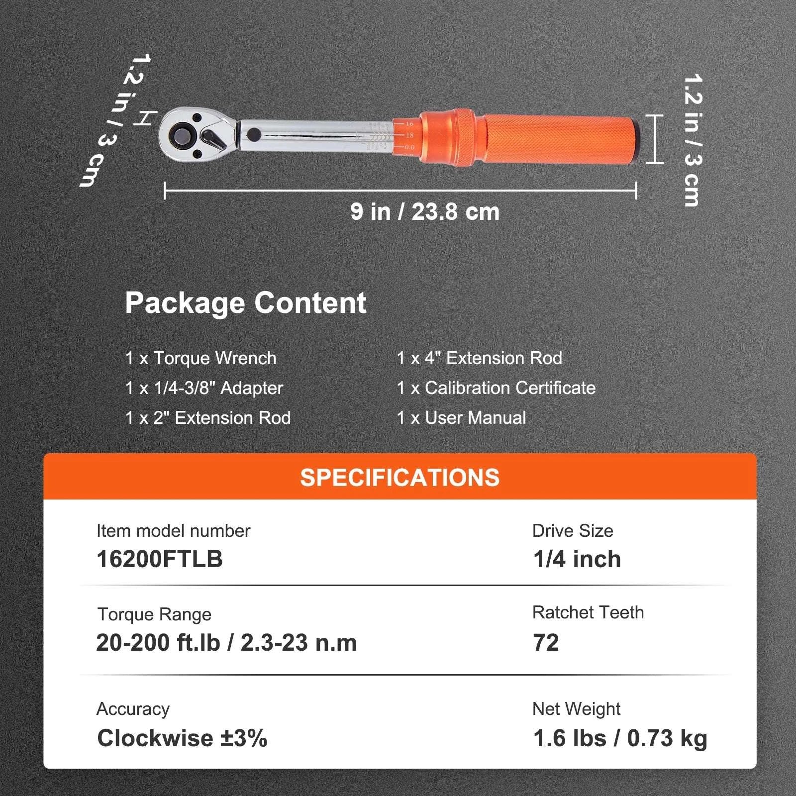 Adjustable Click Torque Wrench Set with Dual Scale Precision - Image 28