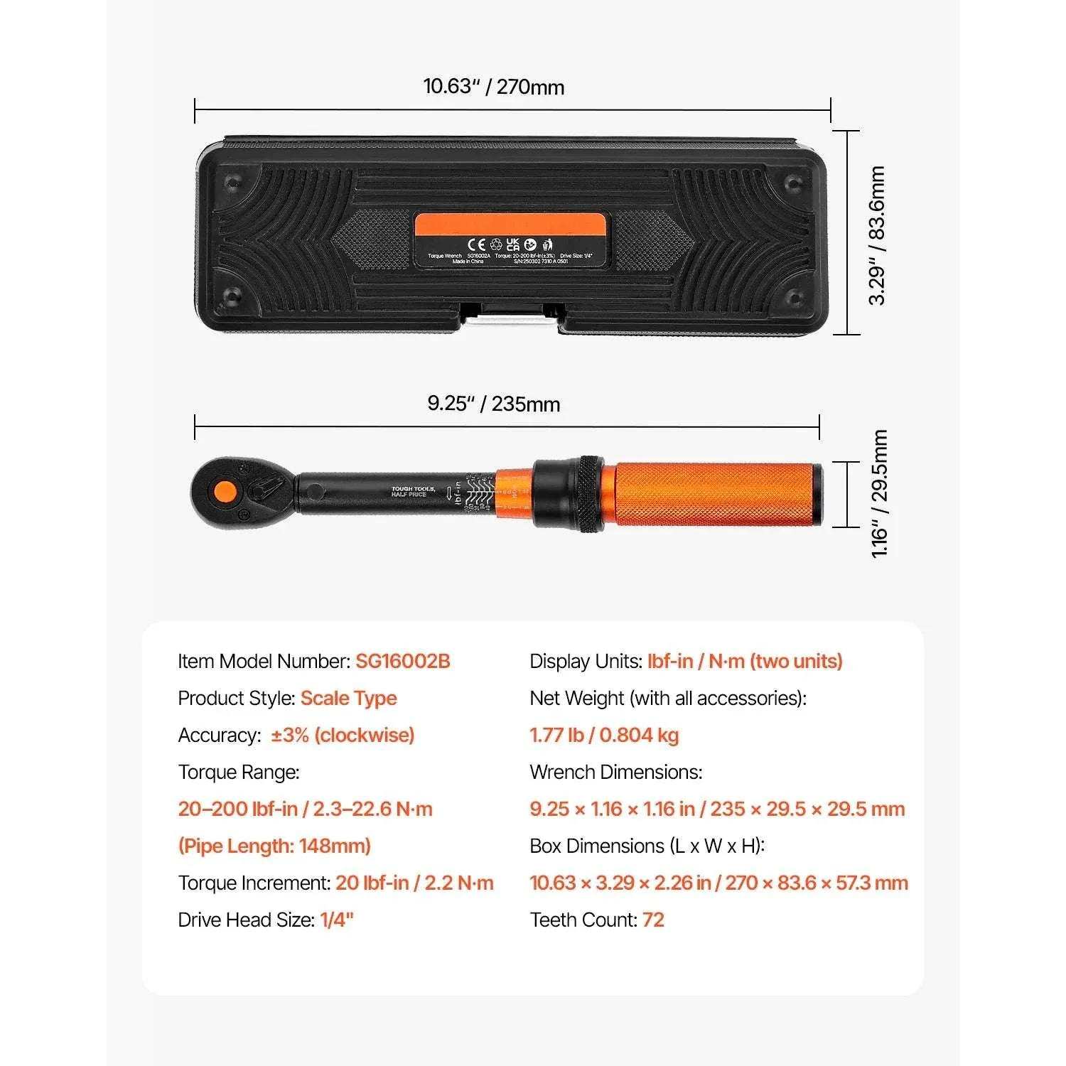 Adjustable Click Torque Wrench Set with Dual Scale Precision - Image 39