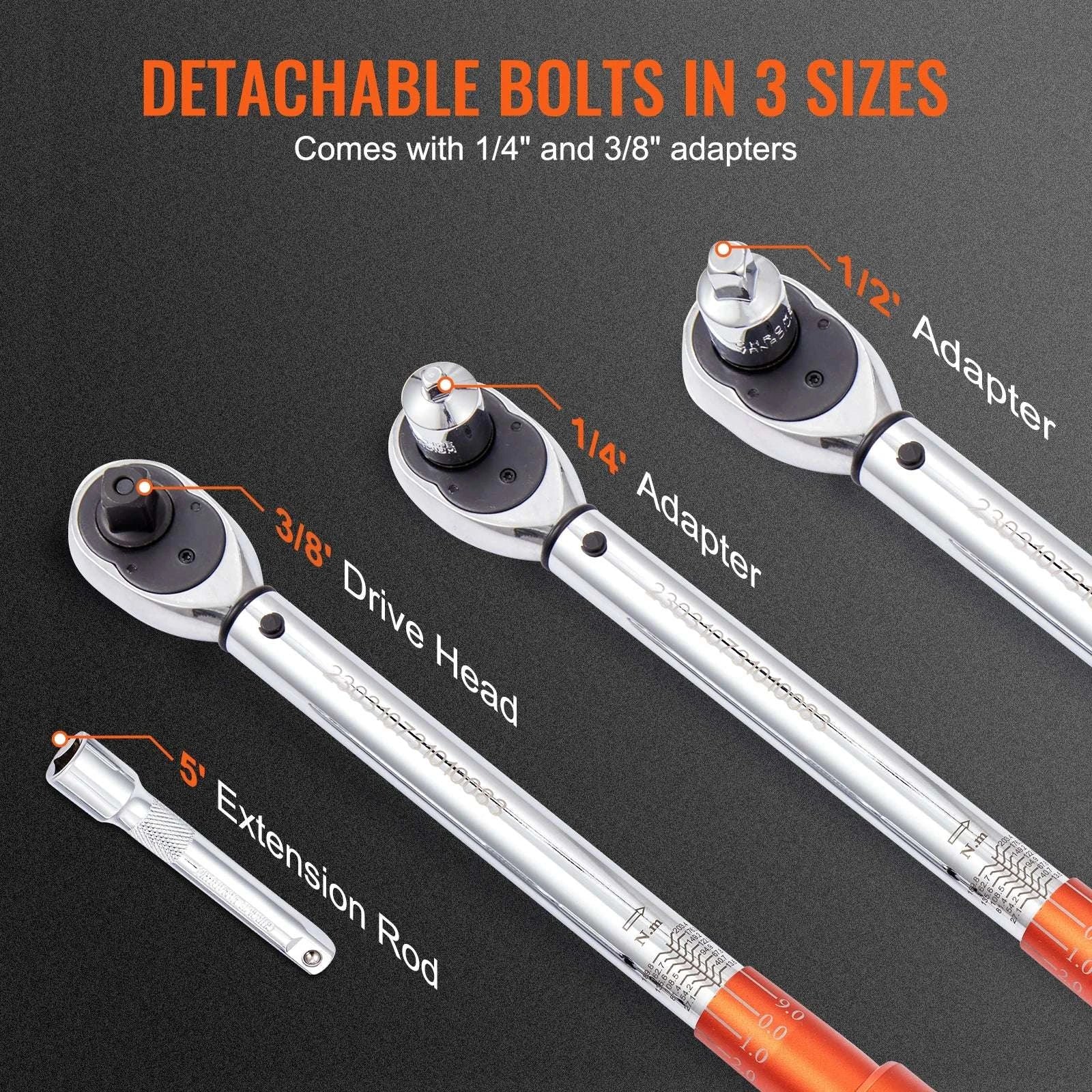 Adjustable Click Torque Wrench Set with Dual Scale Precision - Image 6
