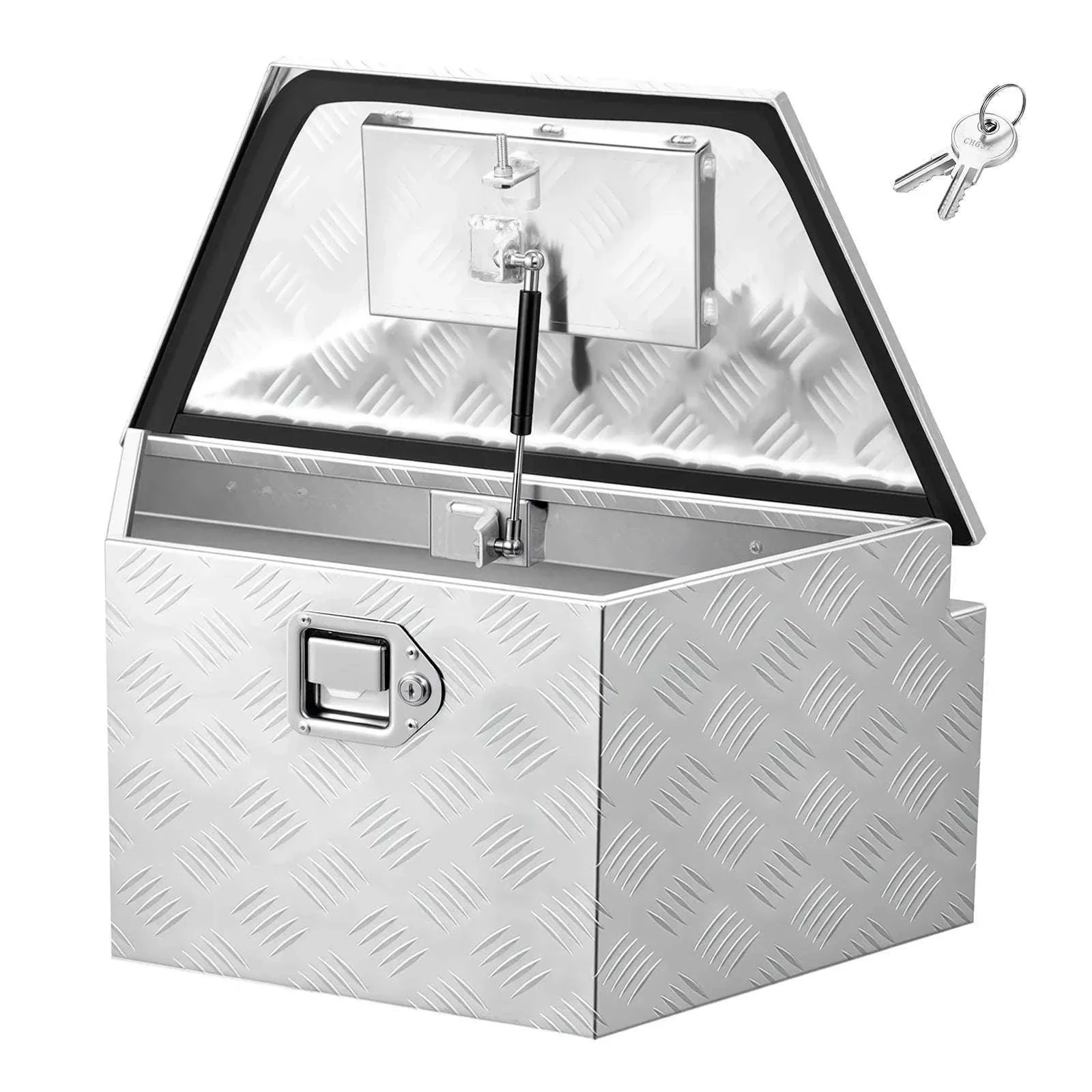 Aluminum Trailer Tongue Box with Lock for RV, Truck & Trailer Storage