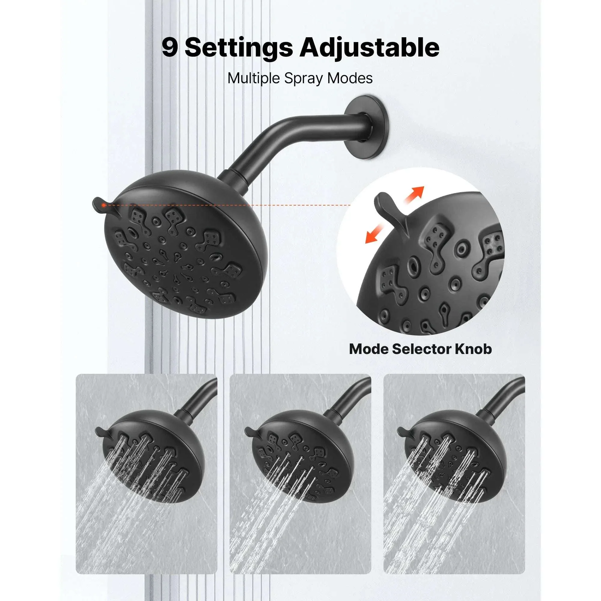 Tub & Shower Faucet Set with Rainfall Head and Pressure Balance Valve - Image 5