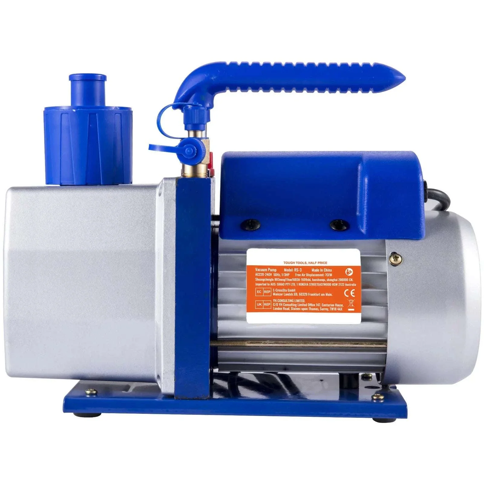 7 CFM Vacuum Pump 1/3 HP Single Stage for HVAC AC Refrigerant