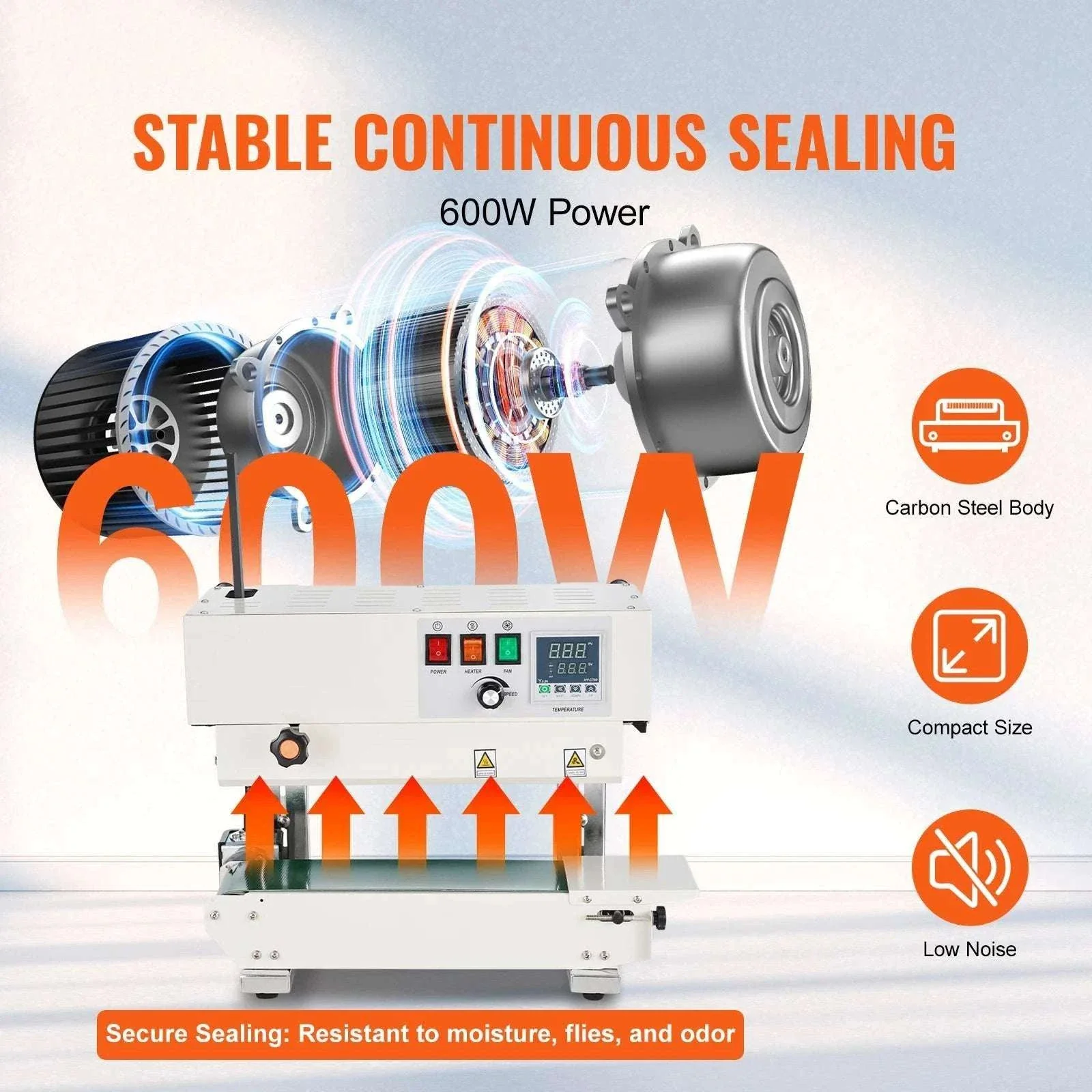 Continuous Vertical Band Sealer 6–12mm Adjustable Bag Sealing Machine - Image 2