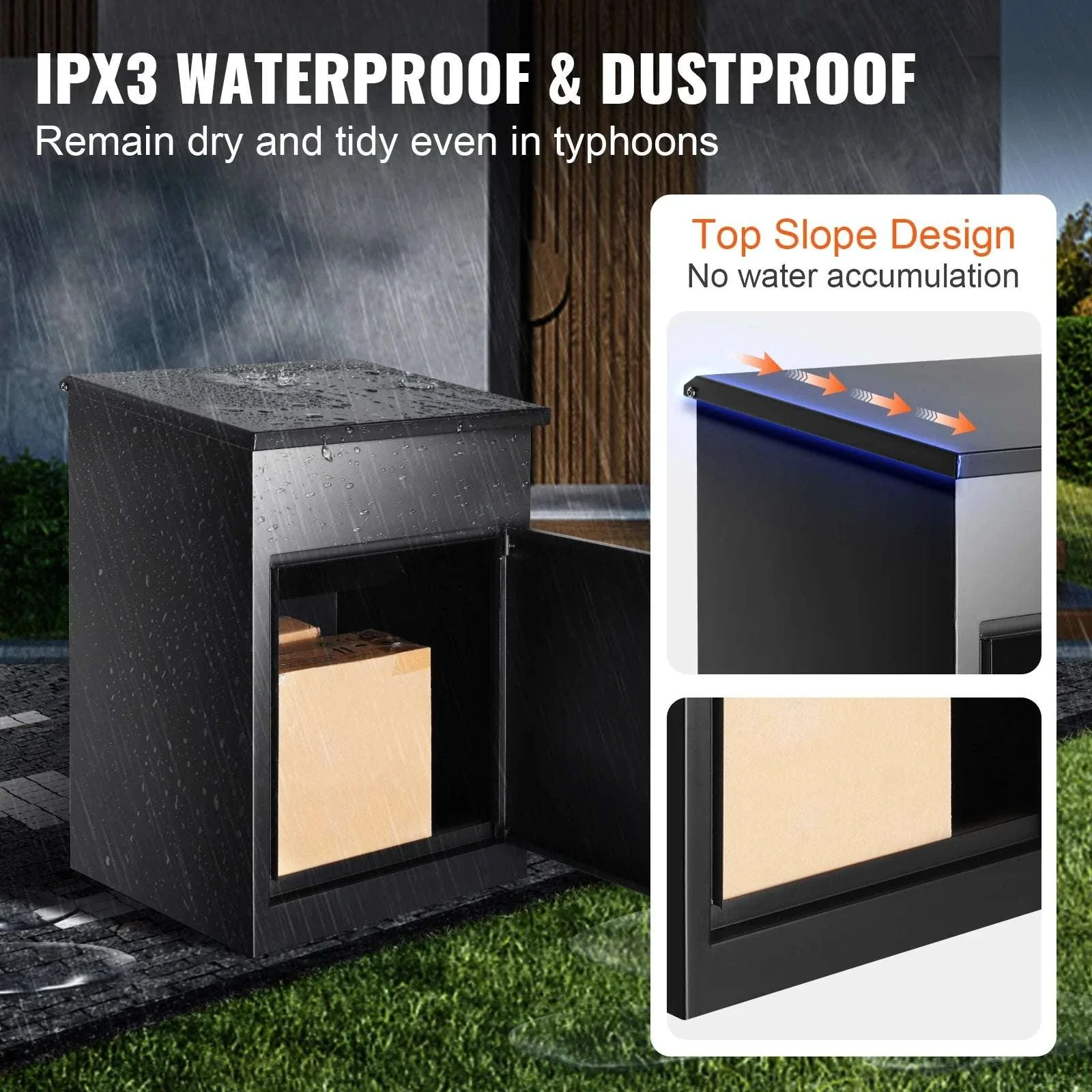 Wall Mounted Locking Package Mailbox Waterproof Anti-Theft Box - Image 4