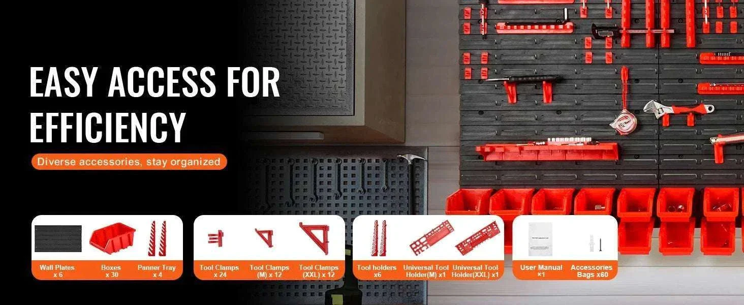 Wall Mounted Storage Bins Organizer Rack with 30/48 Bins - Image 8
