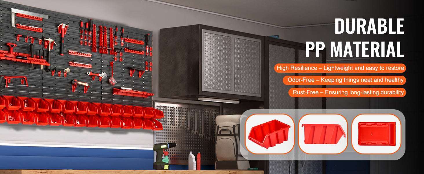 Wall Mounted Storage Bins Organizer Rack with 30/48 Bins - Image 9