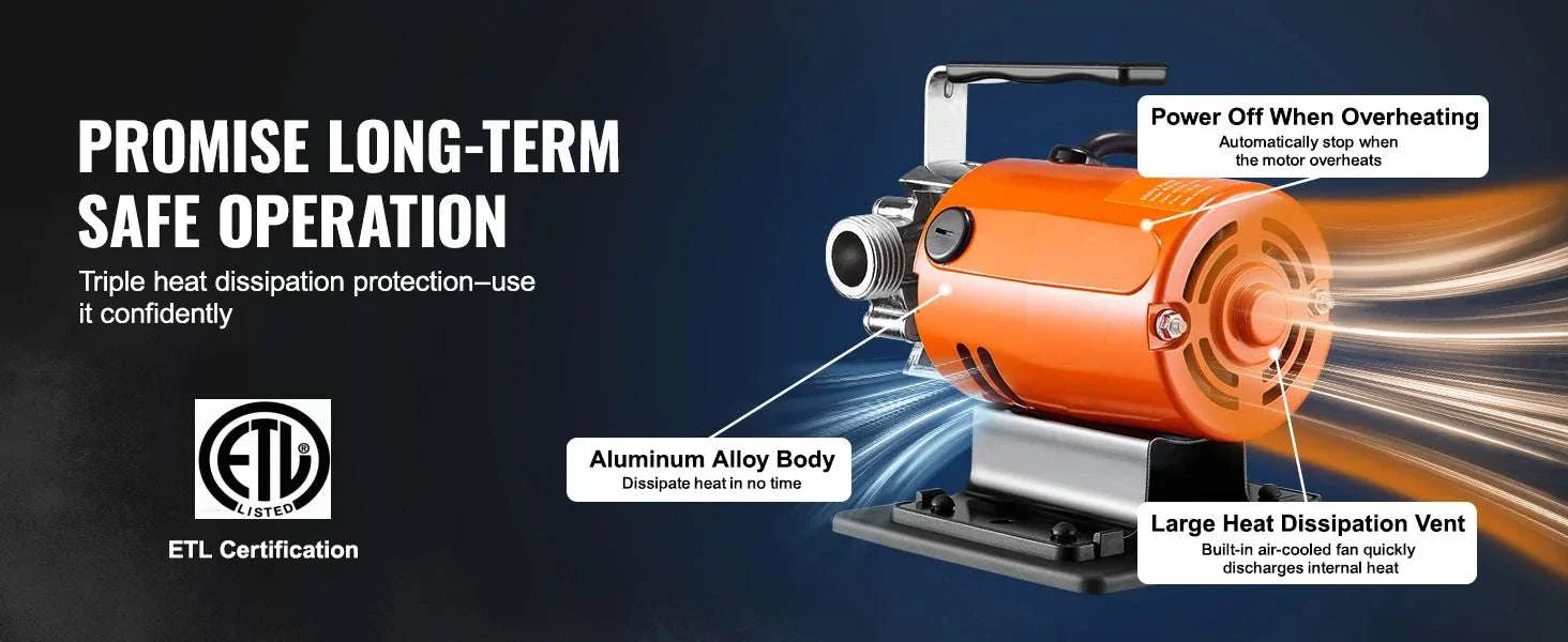 Portable Electric Water Transfer Pump 360 GPH 120V Utility Pump - Image 13