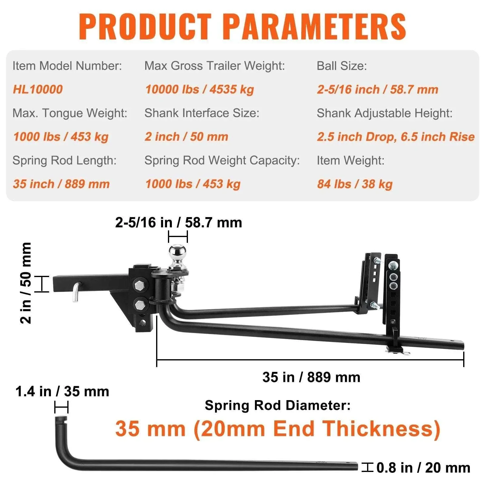 Weight Distribution Hitch with Sway Control 1000 lb Capacity Kit - Image 14
