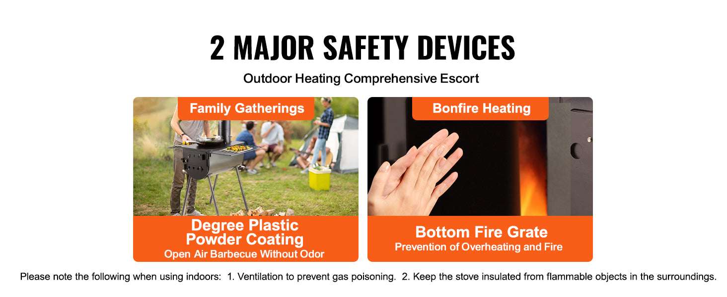 Portable Camping Wood Stove with Chimney & Cooking Shelves - Image 12