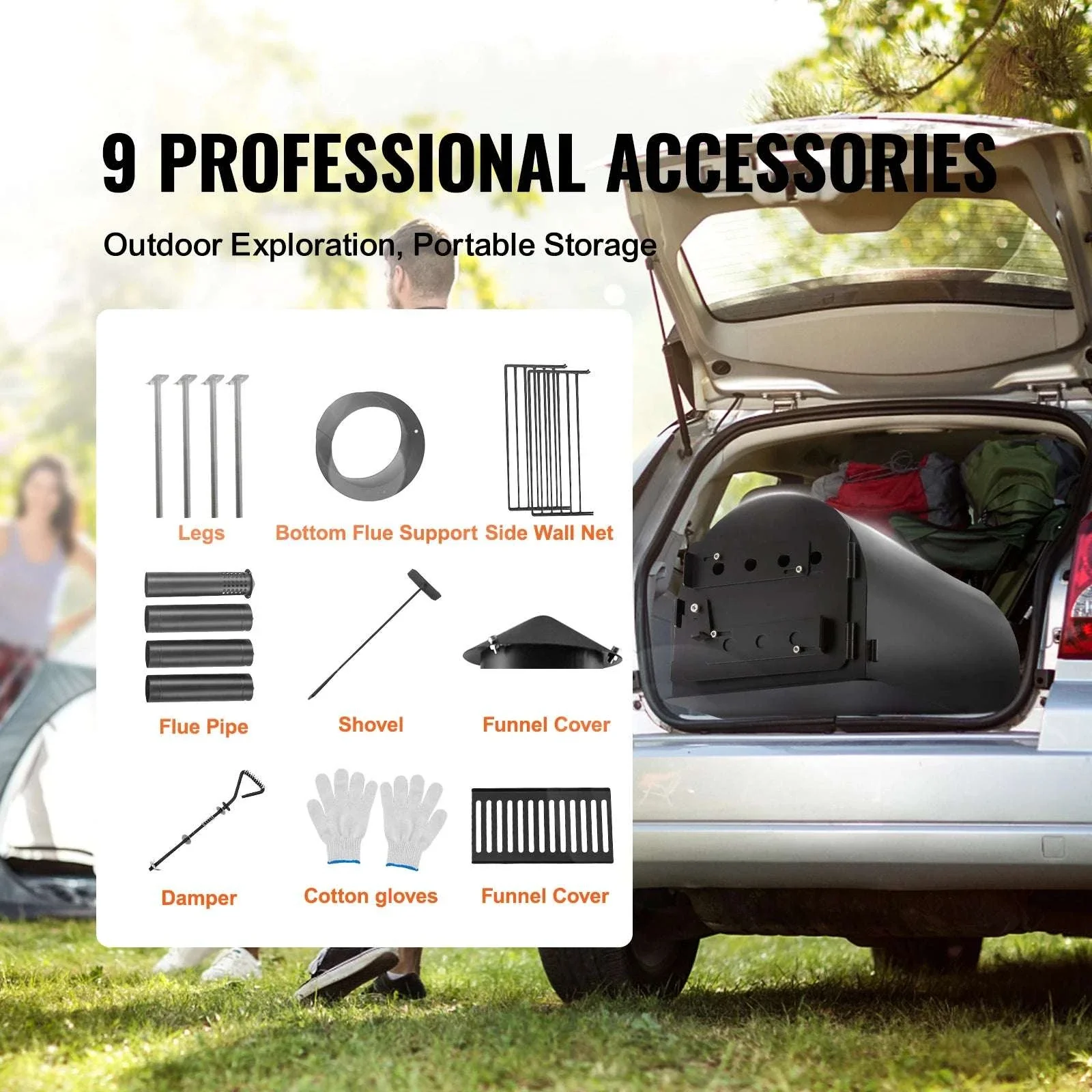Portable Camping Wood Stove with Chimney & Cooking Shelves - Image 4