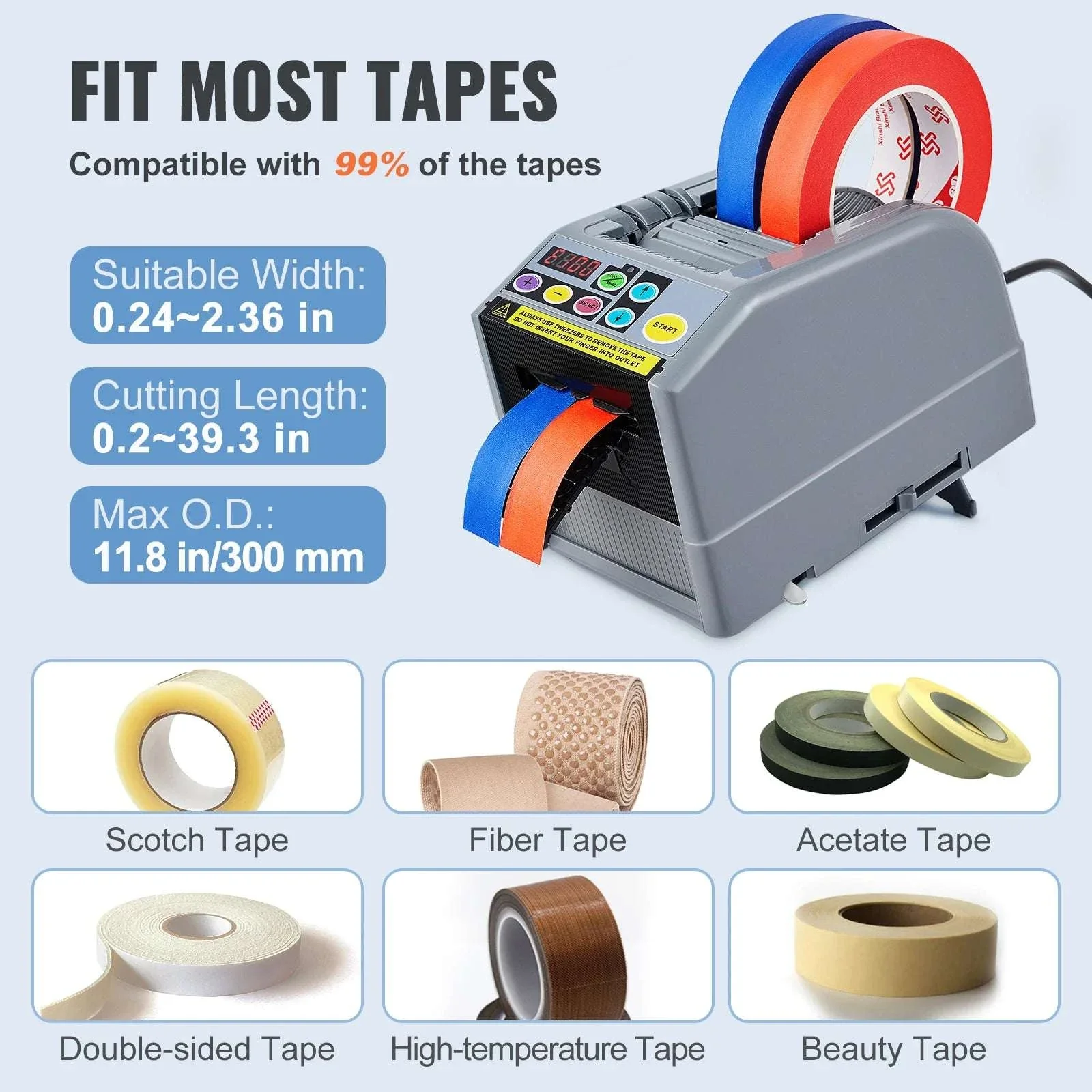Automatic Tape Cutting Machine ZCUT-9 Electric Dispenser 6–60mm - Image 3