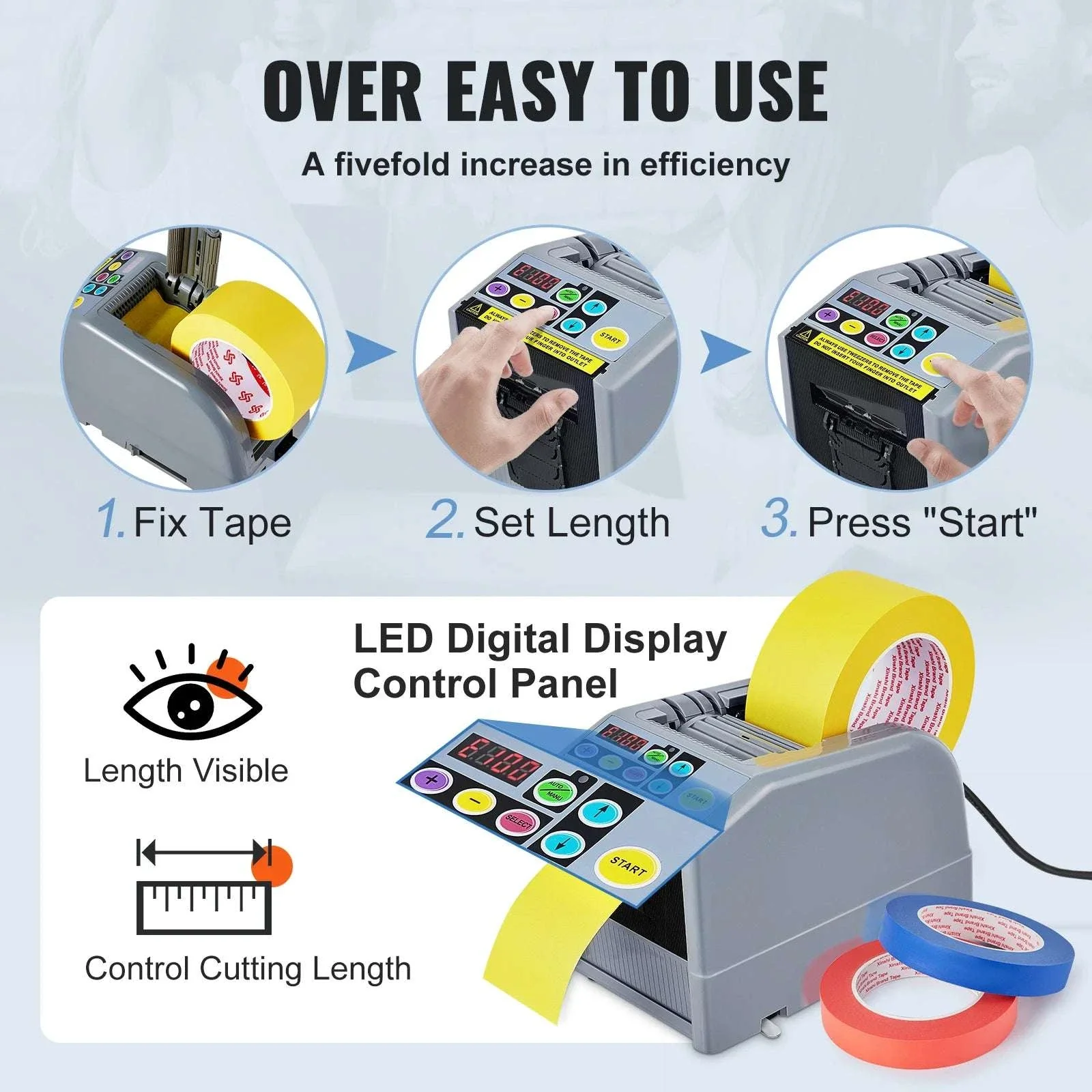 Automatic Tape Cutting Machine ZCUT-9 Electric Dispenser 6–60mm - Image 4