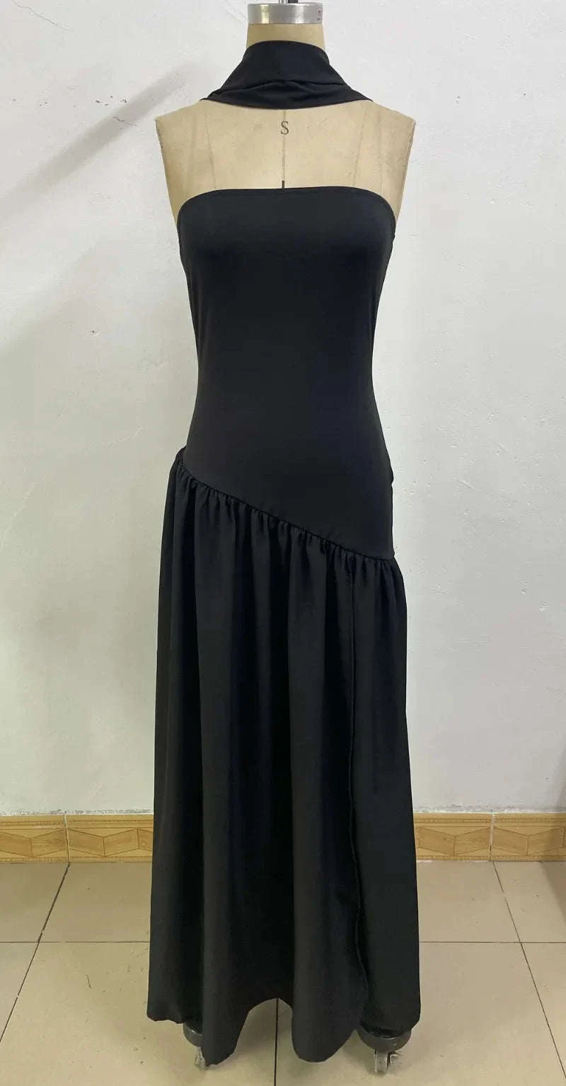 Elegant Strapless Floor-Length Women’s Slit Backless Evening Dress - Image 36