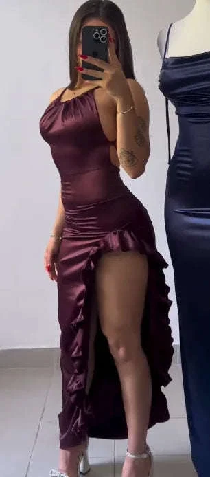 Y2K Summer Halter Dress with Curve-Hugging Retro Style - Image 12
