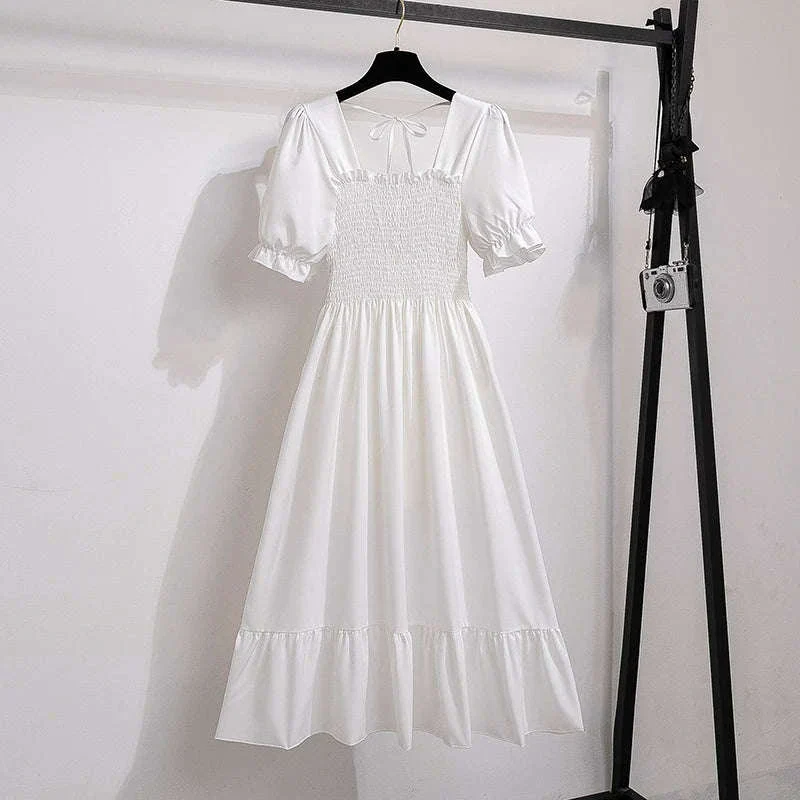 Summer Pleated Chiffon Midi Dress with Flattering A-Line Flow - Image 47
