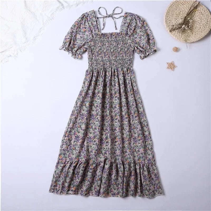 Summer Pleated Chiffon Midi Dress with Flattering A-Line Flow - Image 6