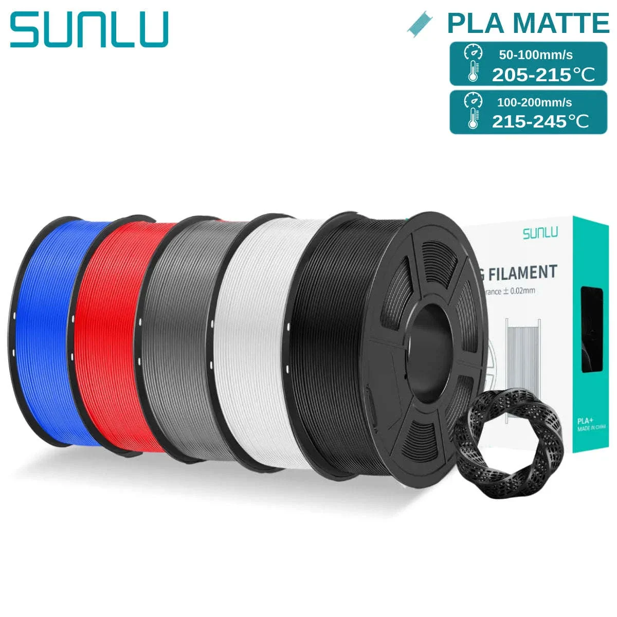 SUNLU PLAmatte 1.75mm 3D Filament for Clean, Matte Prints - Image 10
