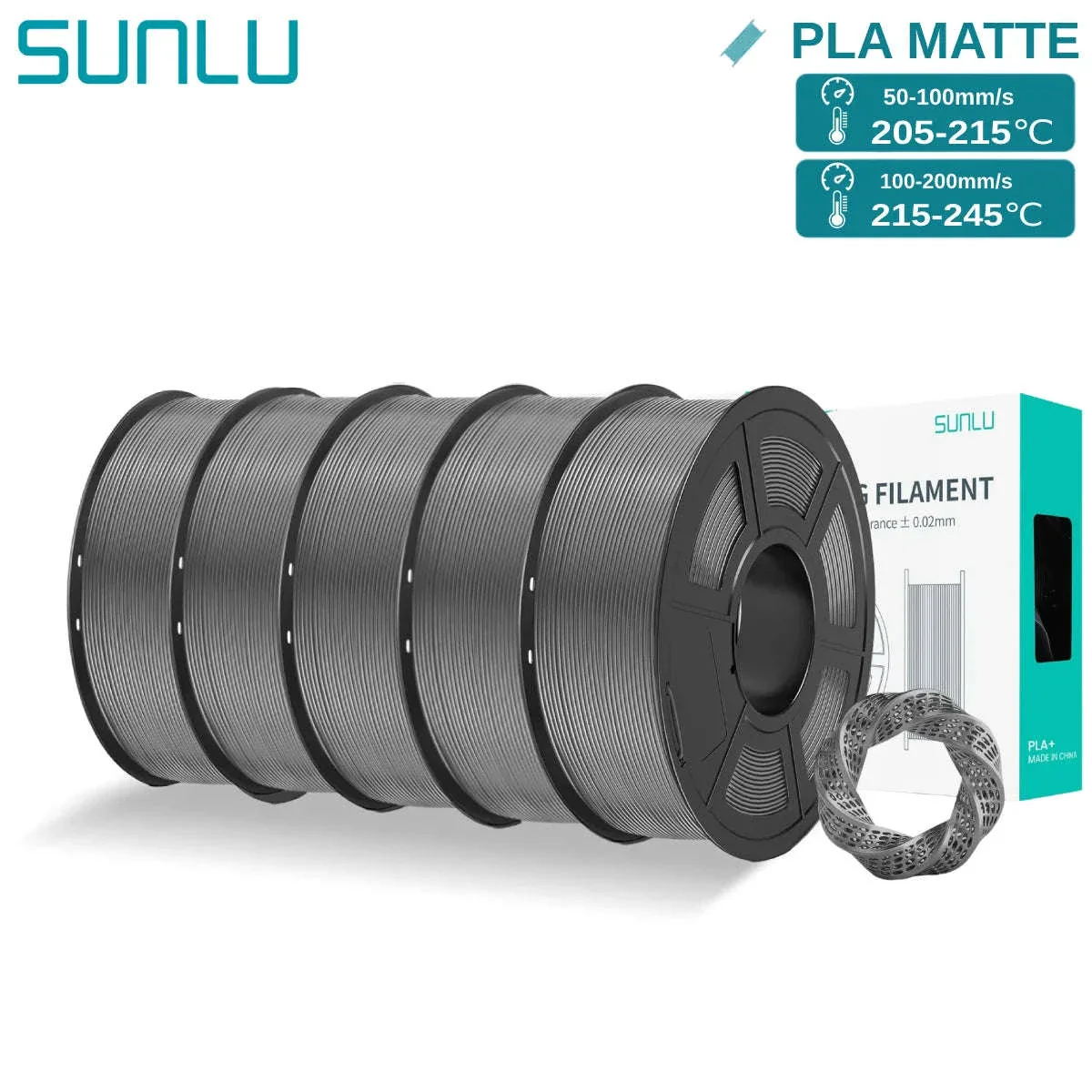 SUNLU PLAmatte 1.75mm 3D Filament for Clean, Matte Prints - Image 11