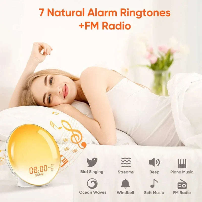 Sunrise Alarm Clock Wake Up Light with Dual Alarms - Image 7