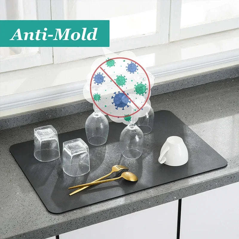 Super Absorbent Diatom Mud Drying Mat for Cleaner Countertops - Image 11