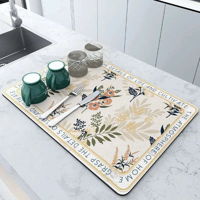 Super Absorbent Diatom Mud Drying Mat for Cleaner Countertops - Image 21