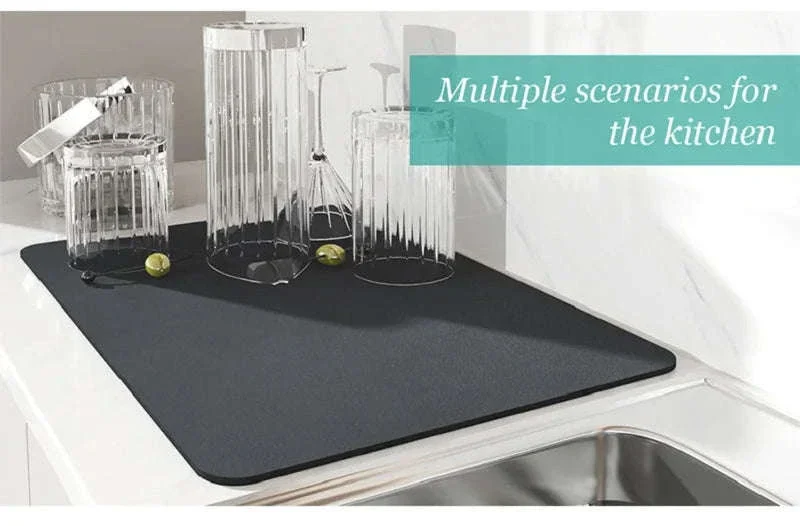 Super Absorbent Diatom Mud Drying Mat for Cleaner Countertops - Image 8