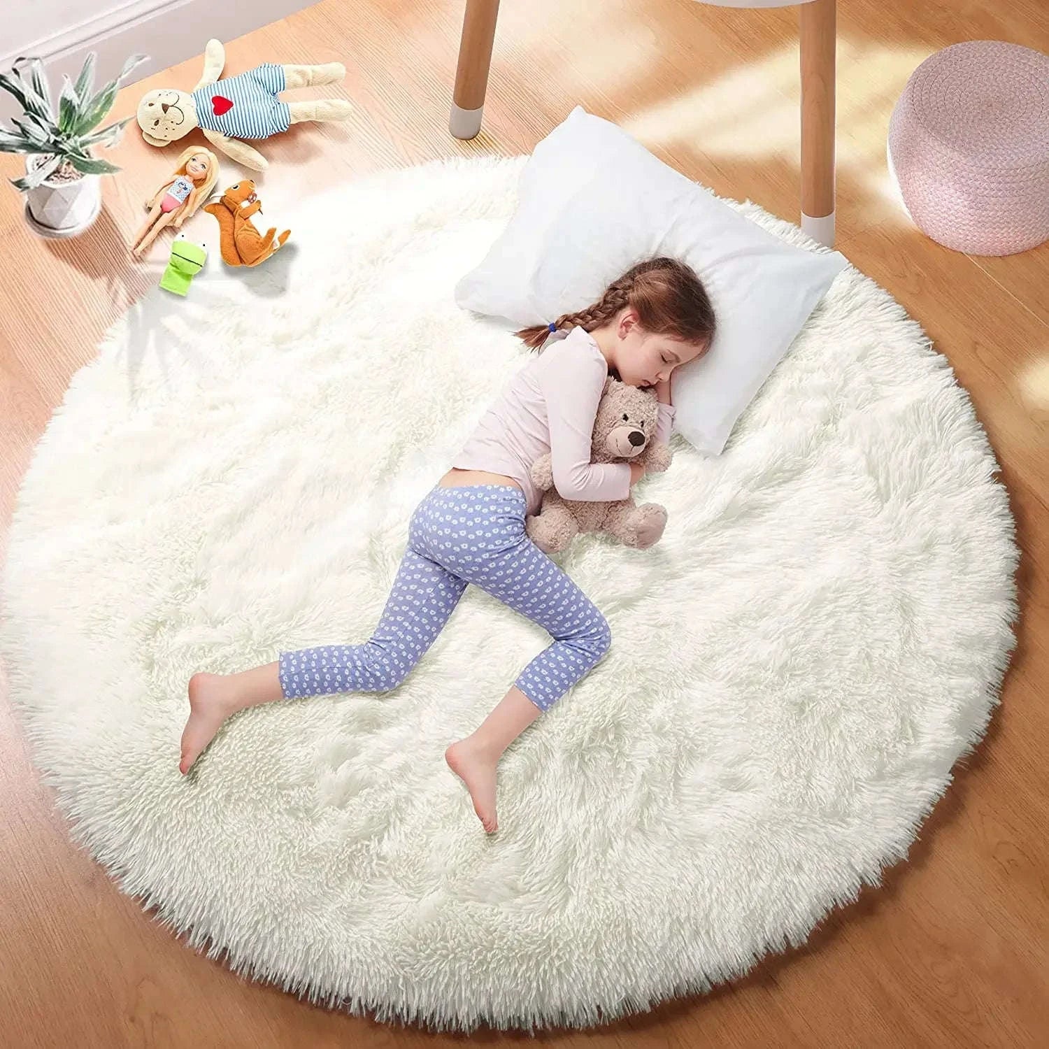 Super Soft Plush Round Rug Mat for Cozy Home Comfort