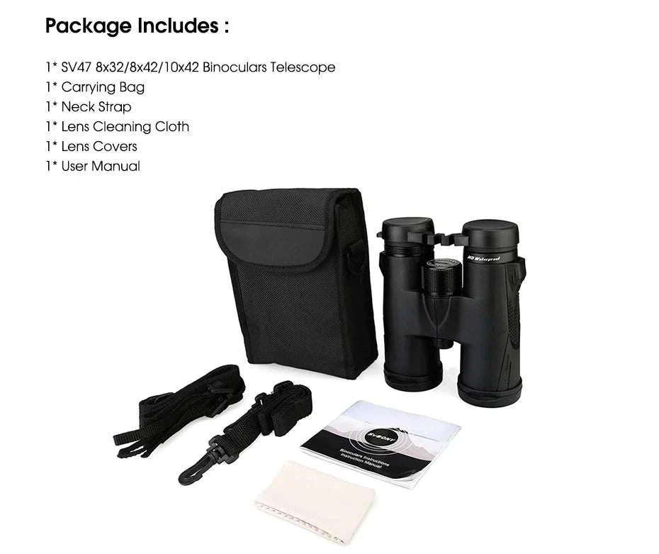 SV47 Waterproof Binoculars 8x/10x Wide View for Birdwatching & Travel - Image 36