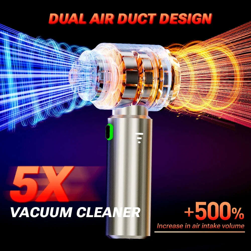 Portable Car Vacuum Cleaner with Strong Suction and Cordless Use - Image 3