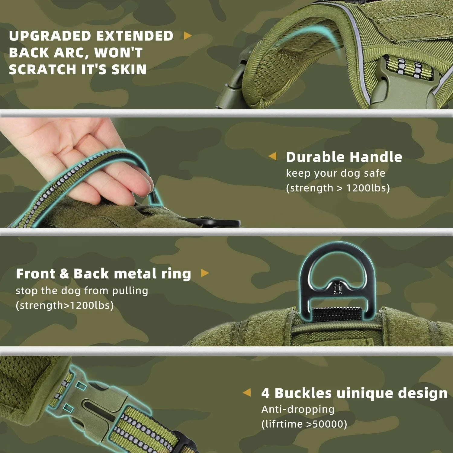 Tactical Dog Harness – No-Pull MOLLE Vest for Active Dogs - Image 12