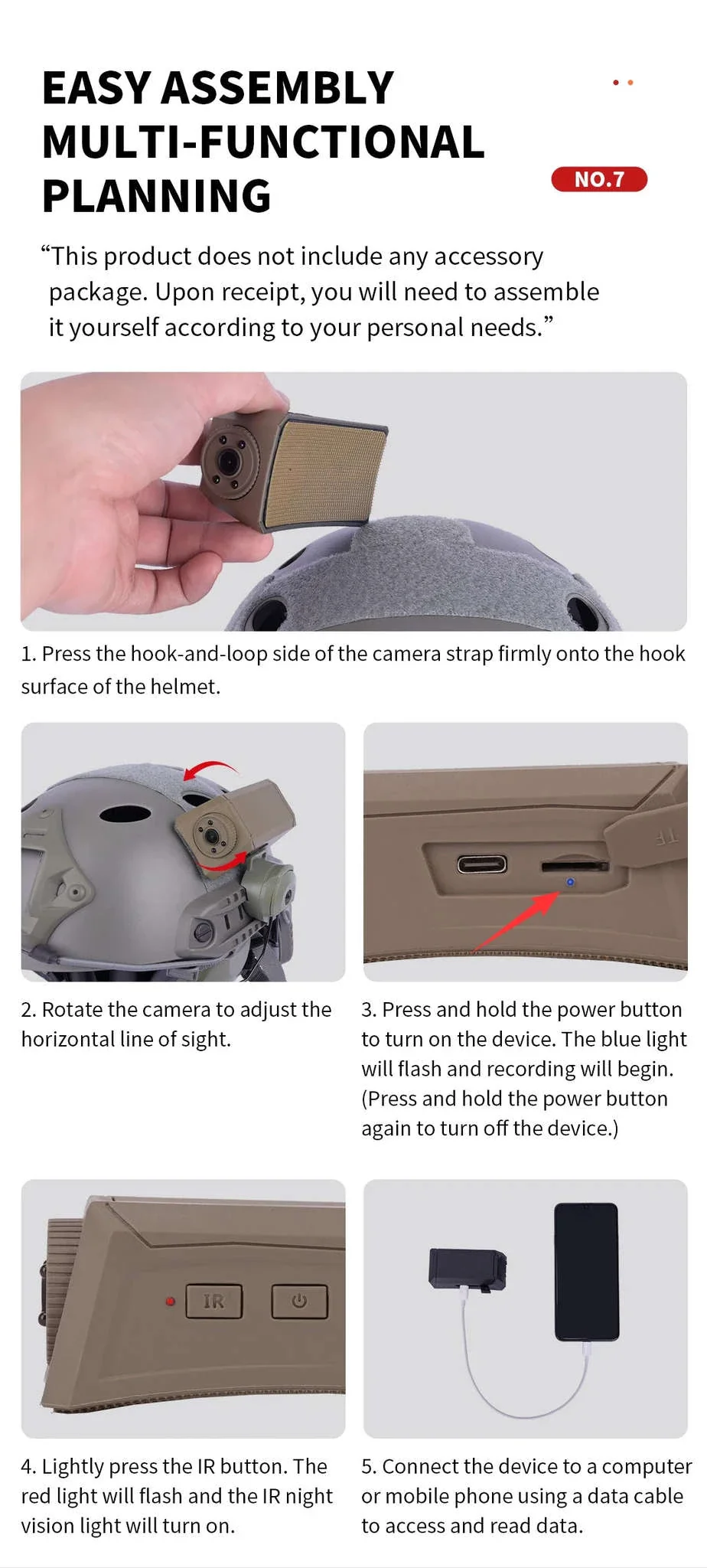 Tactical Helmet Camera with 720P HD Video Recording - Image 12