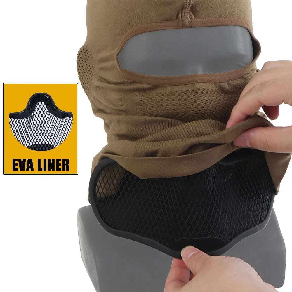 Breathable Tactical Balaclava with Steel Mesh Face Protection Mask - Image 6