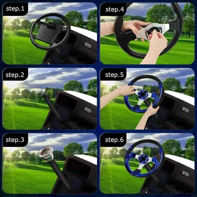 13-Inch PU Steering Wheel with Carbon Fiber Texture Grip - Image 4
