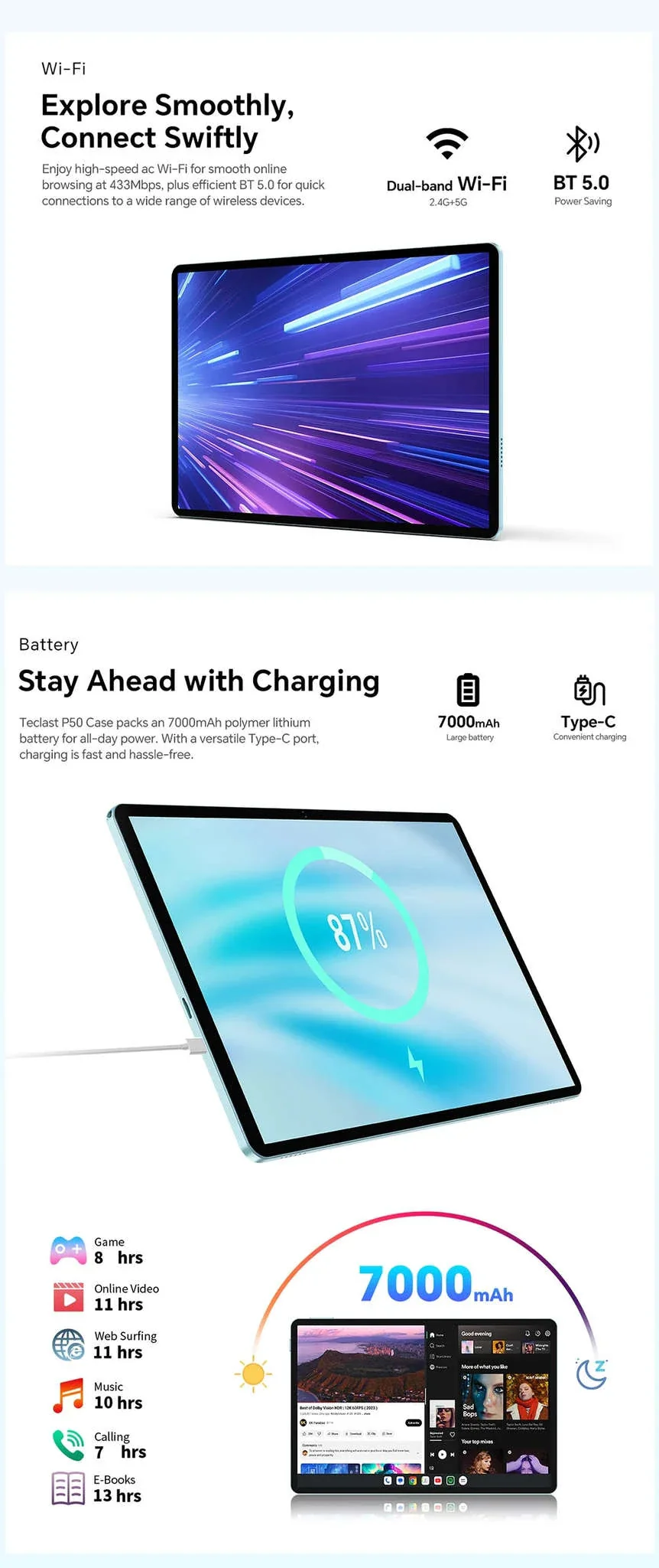 Teclast P50 Android 15 Tablet with 11-Inch IPS Display - Image 24