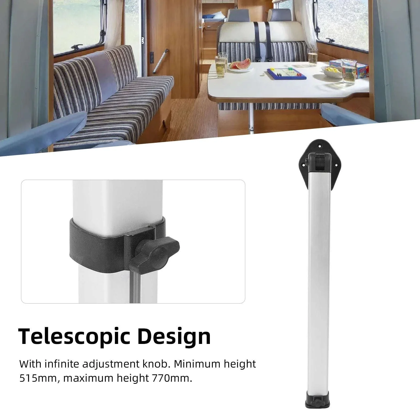 Telescopic Folding Table Legs Adjustable Aluminum Alloy 20.3-31.3 in - Image 5