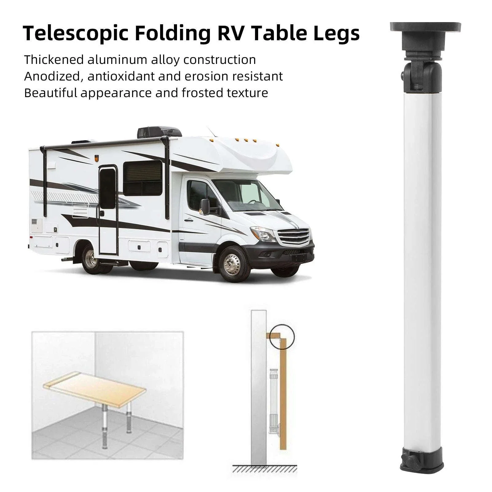 Telescopic Folding Table Legs Adjustable Aluminum Alloy 20.3-31.3 in - Image 6