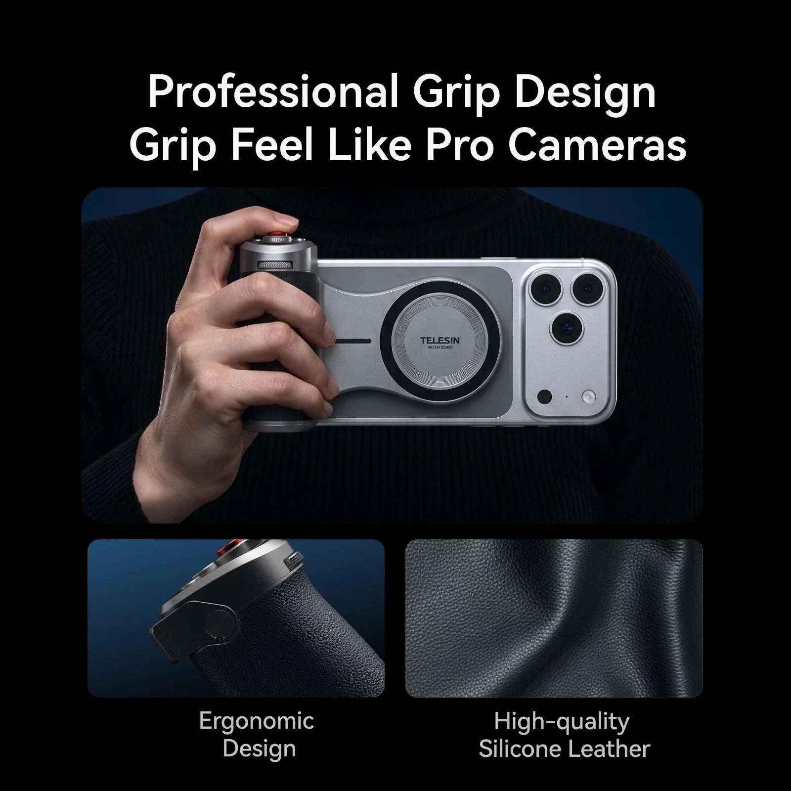 Magnetic Camera Grip with Bluetooth Shutter & Zoom Dial for iPhone - Image 4