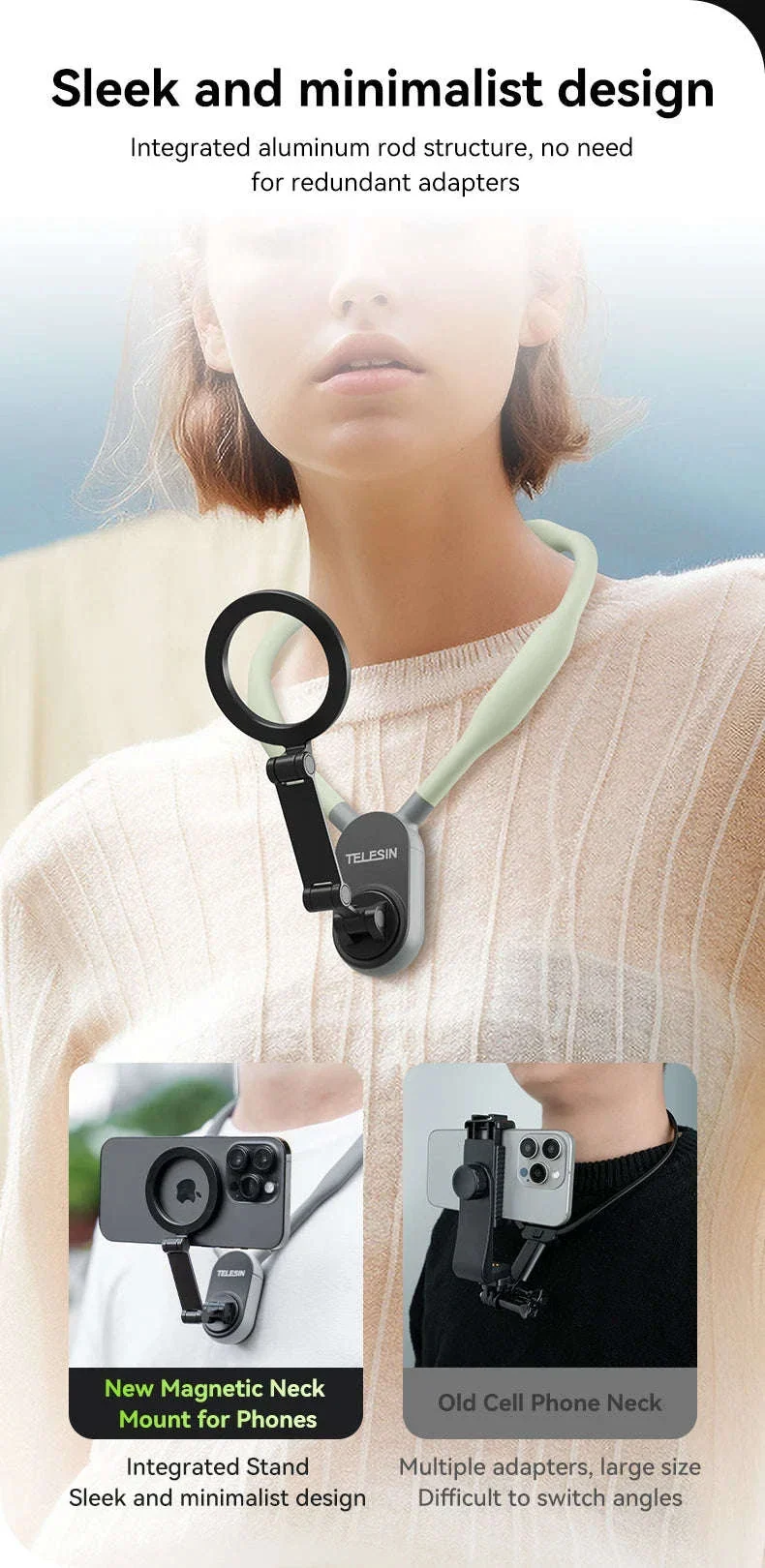 Silicone Magnetic Neck Mount for Hands-Free Smartphone Filming - Image 11