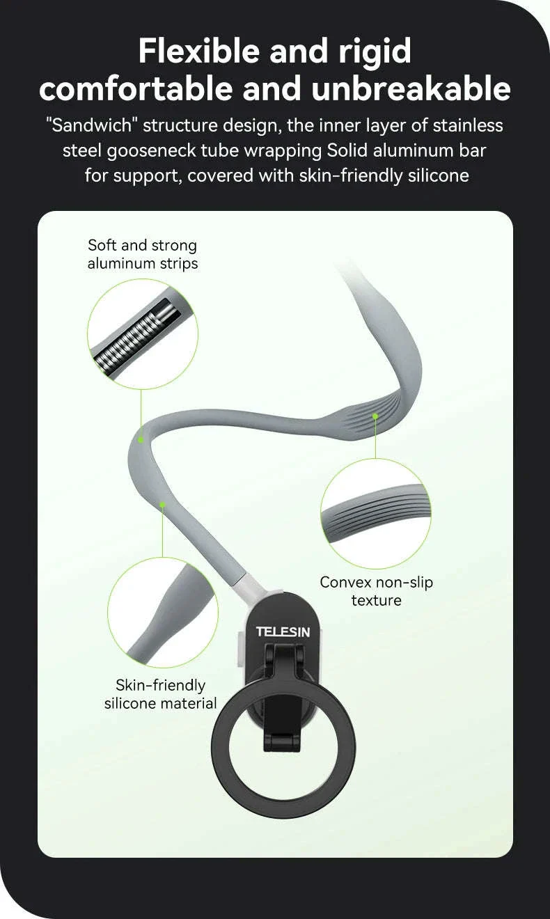 Silicone Magnetic Neck Mount for Hands-Free Smartphone Filming - Image 15