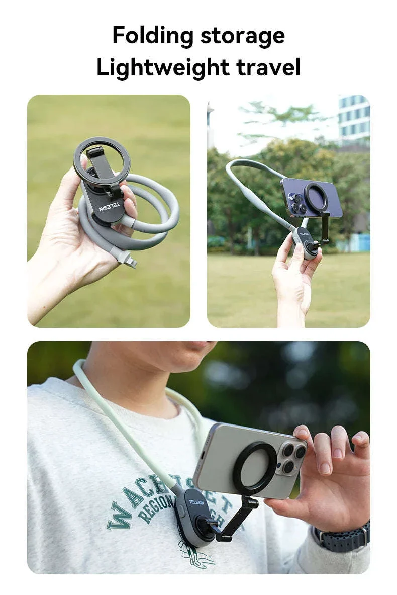 Silicone Magnetic Neck Mount for Hands-Free Smartphone Filming - Image 18