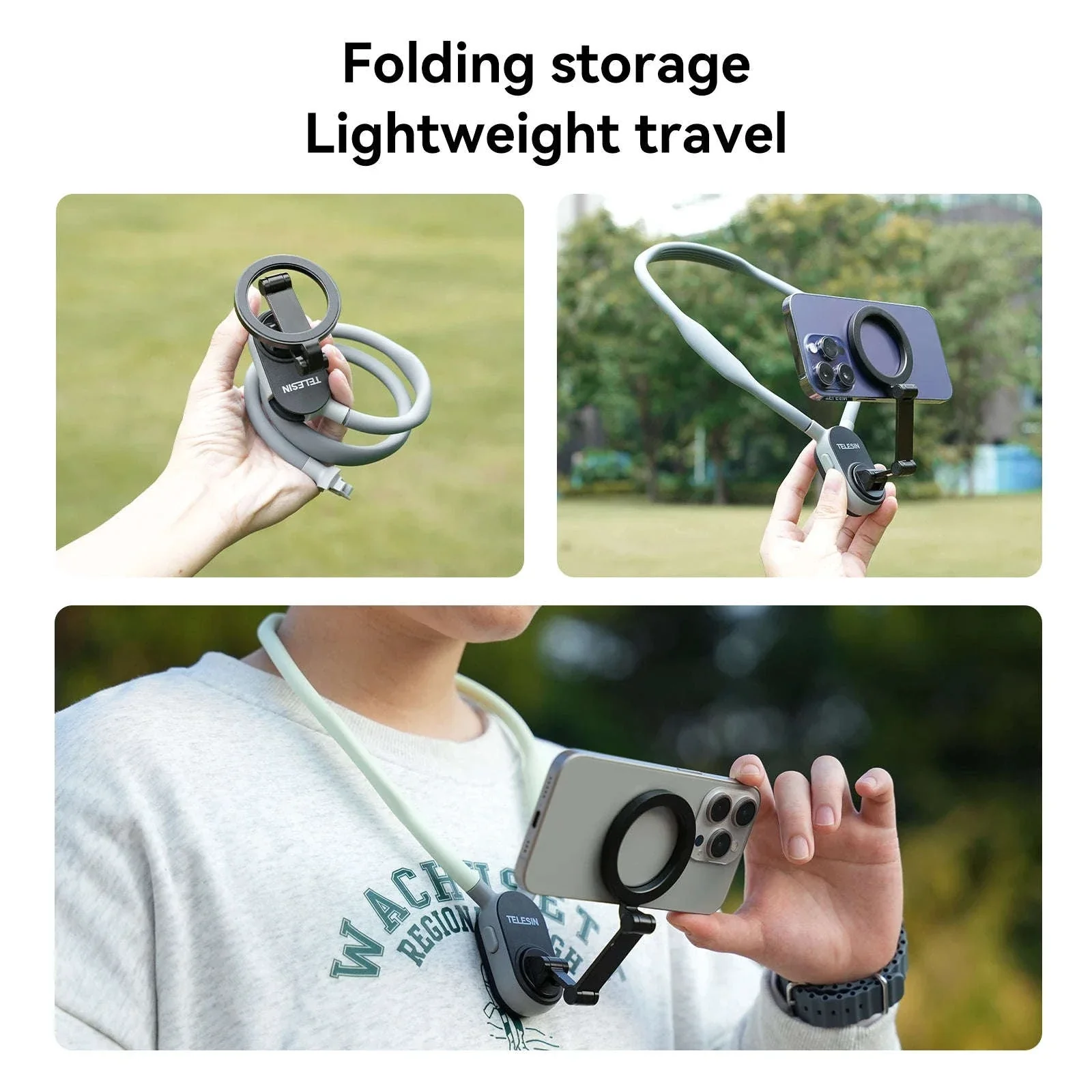 Silicone Magnetic Neck Mount for Hands-Free Smartphone Filming - Image 5