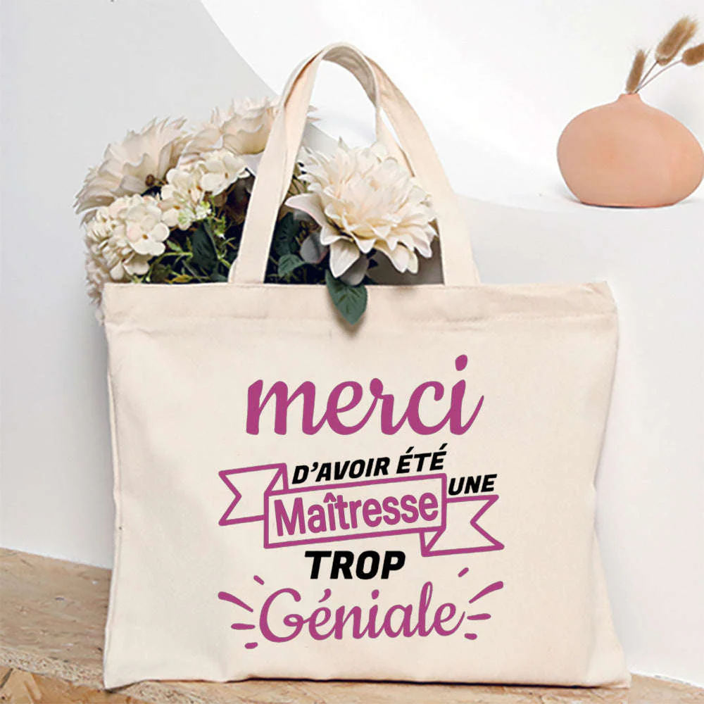 French Print Canvas Teacher Tote Bag for Everyday Carry - Image 26