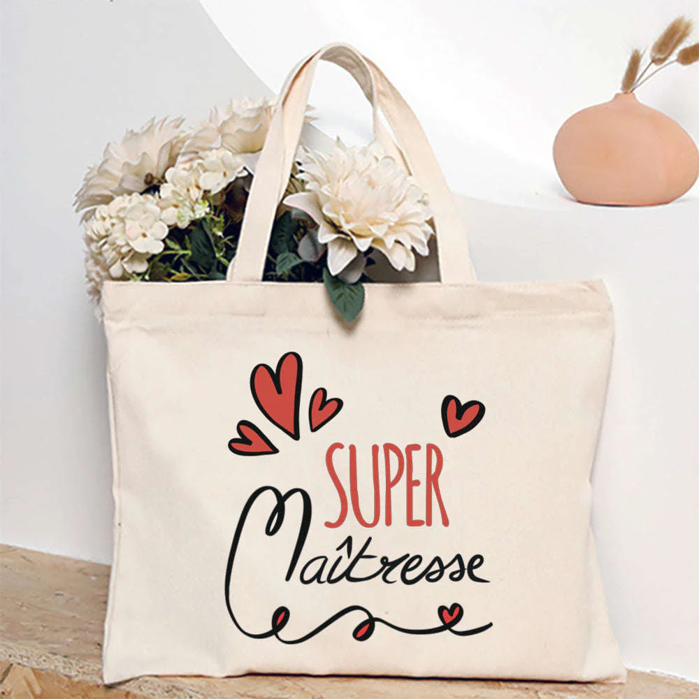 French Print Canvas Teacher Tote Bag for Everyday Carry - Image 27