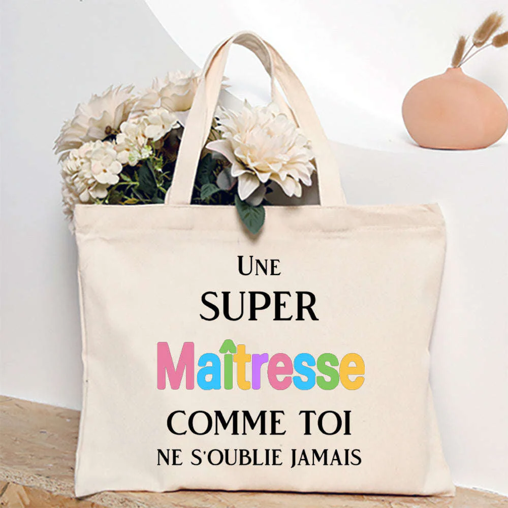 French Print Canvas Teacher Tote Bag for Everyday Carry - Image 28
