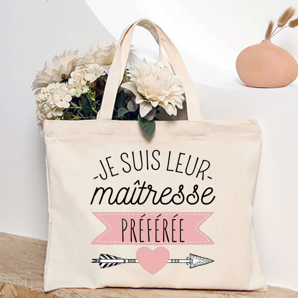 French Print Canvas Teacher Tote Bag for Everyday Carry - Image 29