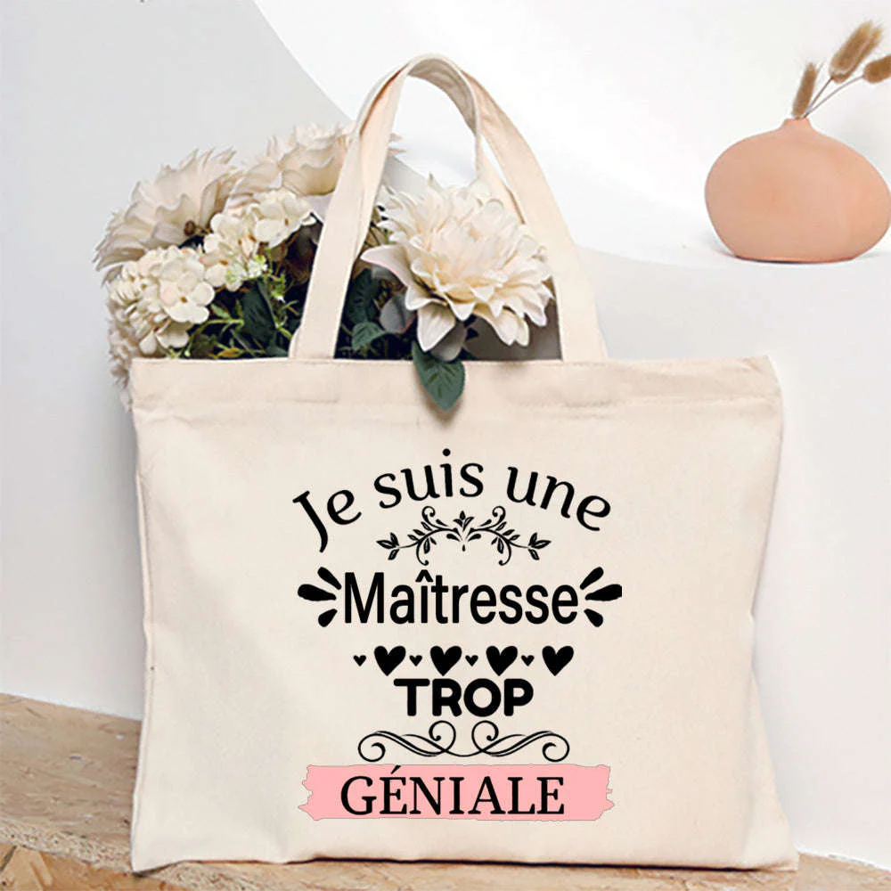 French Print Canvas Teacher Tote Bag for Everyday Carry - Image 32